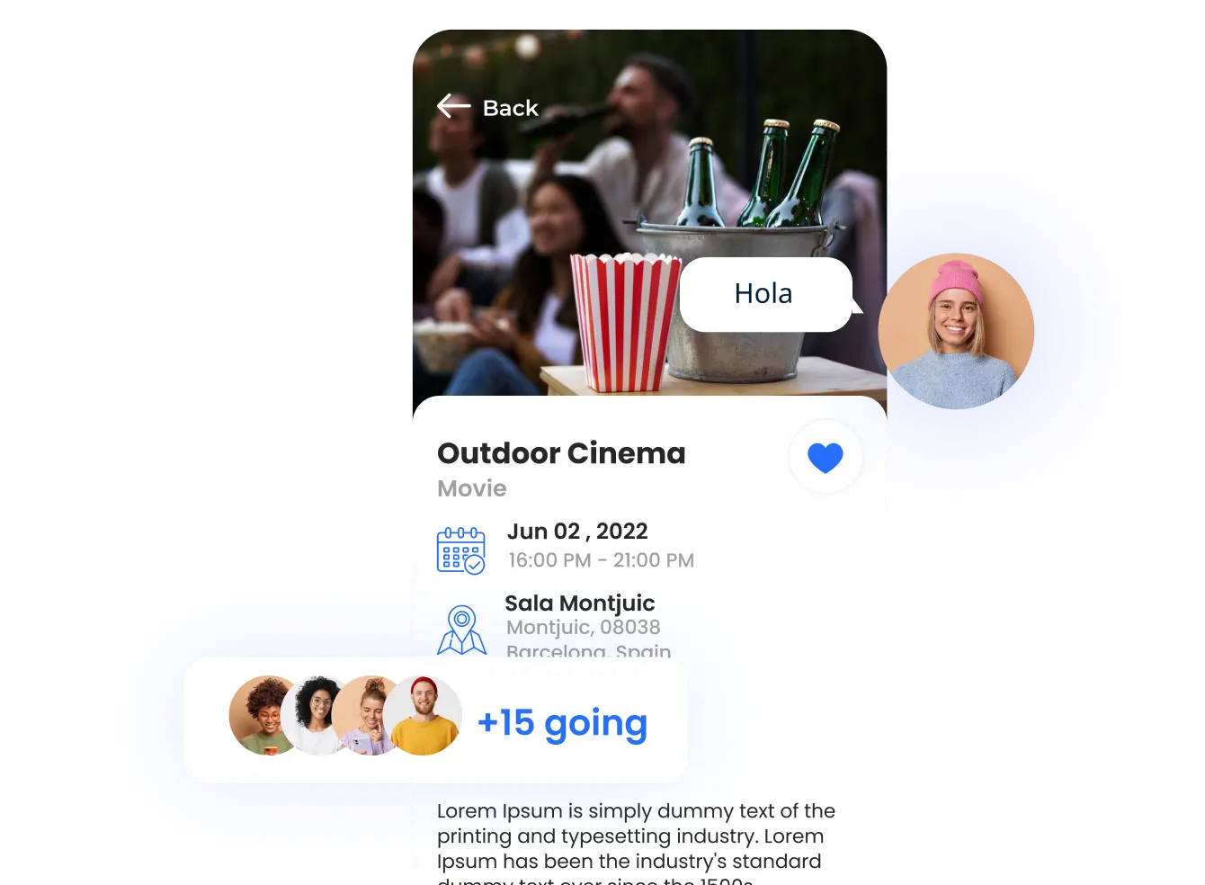 Connect with new people via chat and after in real-life for your activity